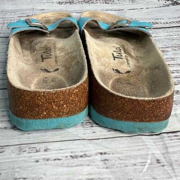 Birkenstock 37.5 Tula Blue Single Strap Slide Sandals Size 6.5 - Picture 7 of 10